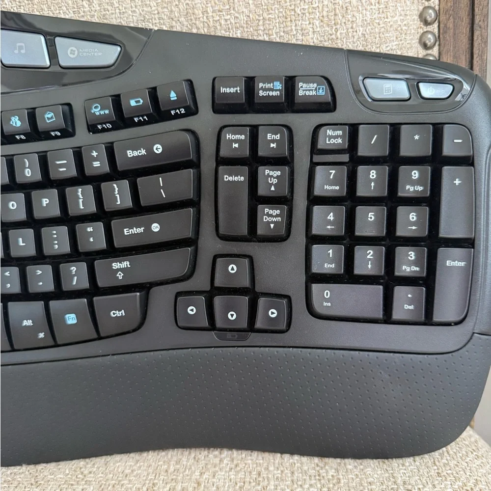 Logitech Black Ergonomic Wireless Keyboard with Palm Rest model Y-CRP140